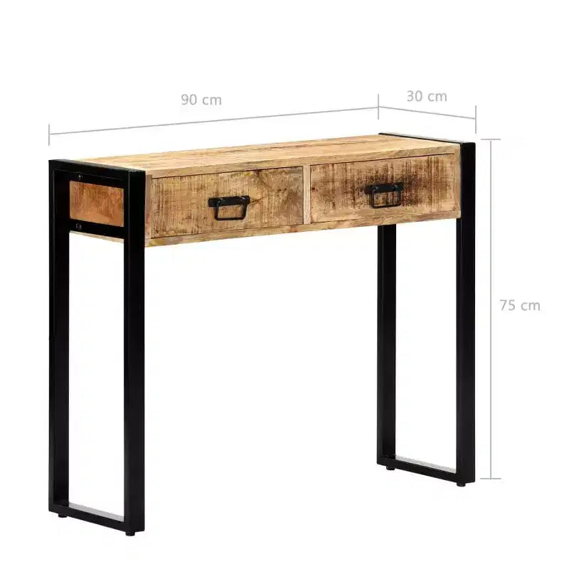 Table console 35,4x11,8x29,5 cm en bois de manguier massif