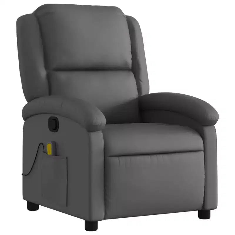 Fauteuil relax en cuir véritable avec dossier haut