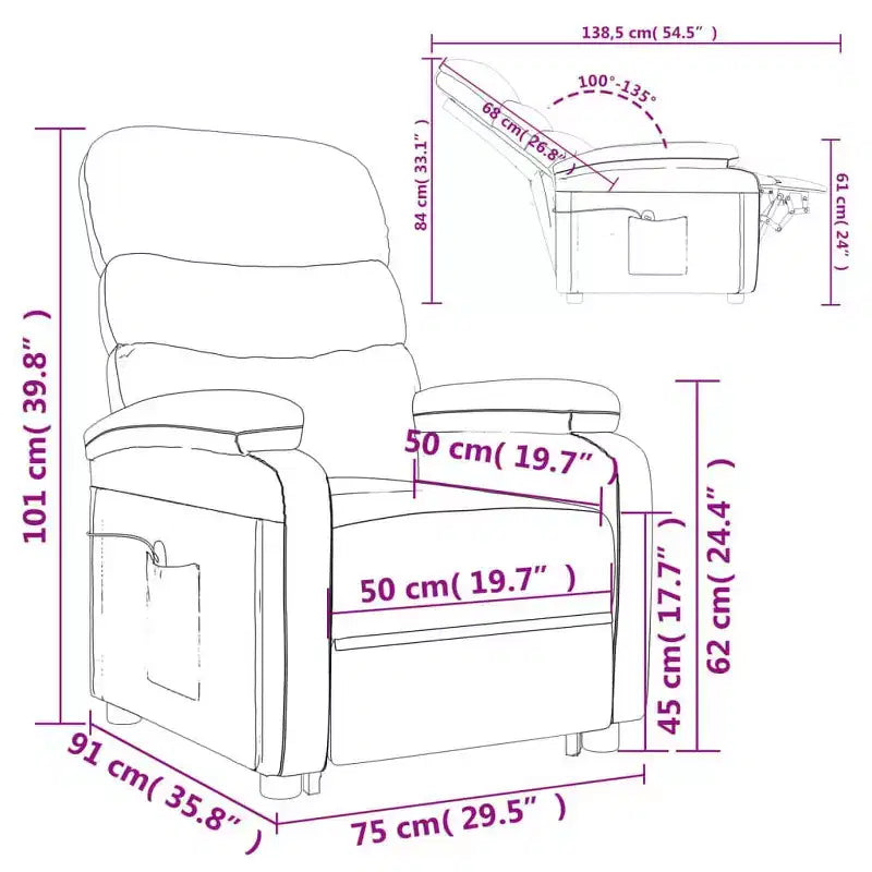 Fauteuil relax électrique inclinable pour Home Cinéma en similicuir