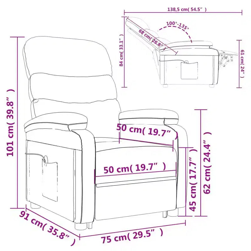 Fauteuil relax électrique inclinable pour Home Cinéma en similicuir