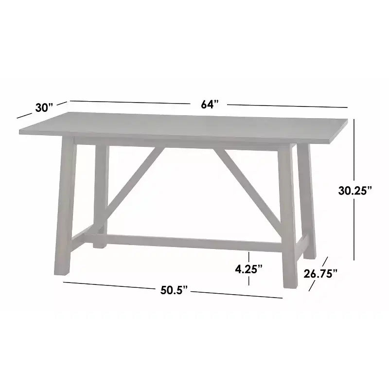 Table à manger rectangulaire en bois d'hévéa massif, style ferme moderne, marron rustique