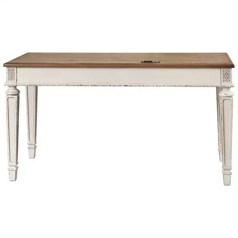 Bureau de style antique beige, design cottage avec pieds effilés