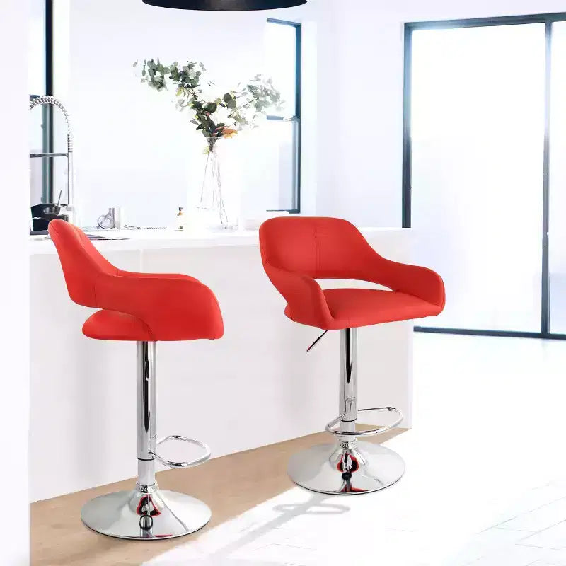 Tabouret de bar réglable en similicuir