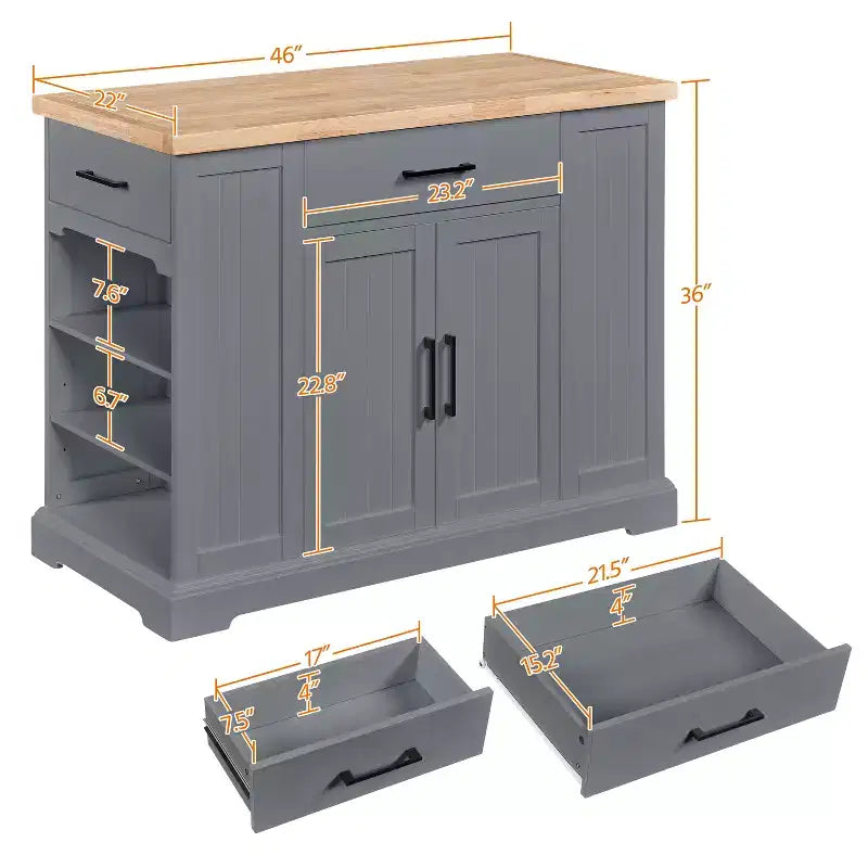 Îlot de cuisine en bois Meuble de rangement moderne avec tiroir