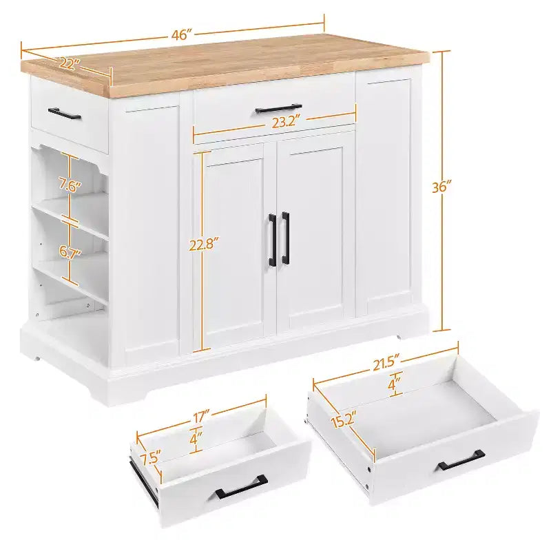 Îlot de cuisine en bois Meuble de rangement moderne avec tiroir